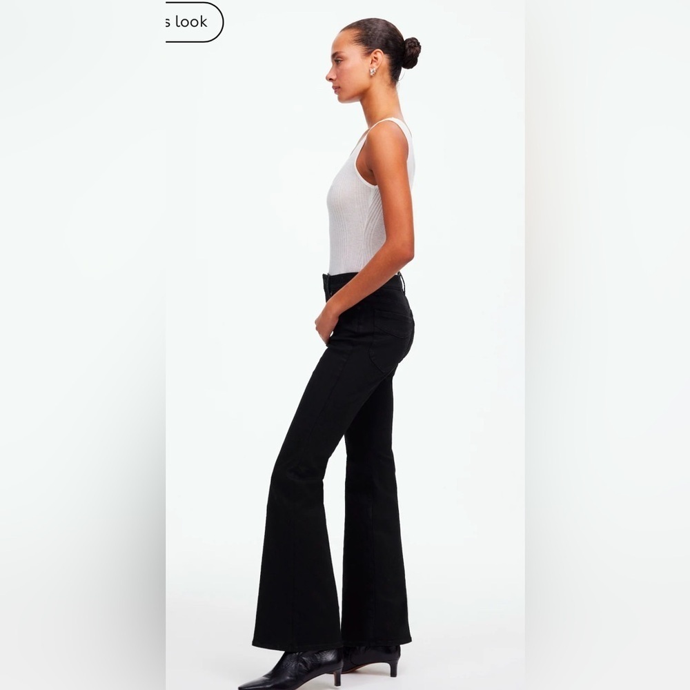Madewell Womans Trendy Black Fleamarket Flare Jean - Picture 2 of 12